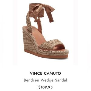 Vince Canute Bendsen Natural Tan Woven Wedge Espadrilles Sandals Size 9